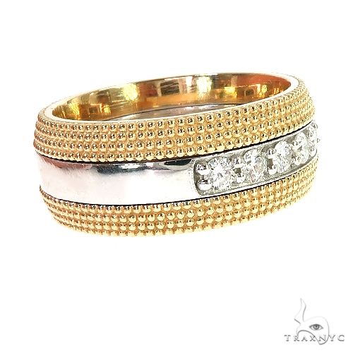 14K Gold Custom Made 2 Tone Wedding Band, photo 2 of 5