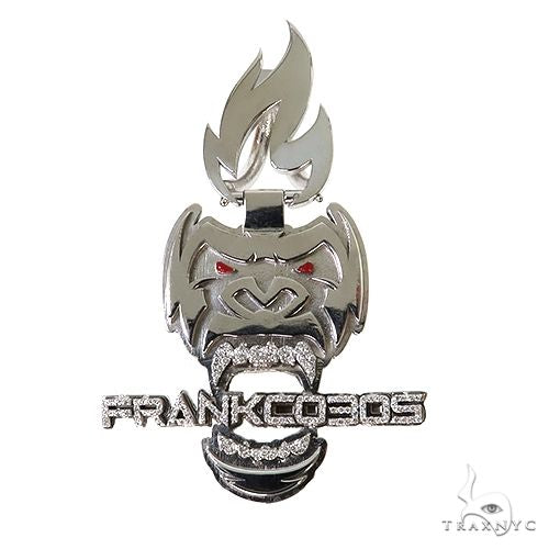 Custom gorilla pendant in 10k gold with round-cut diamond pave detailing, front-facing view
