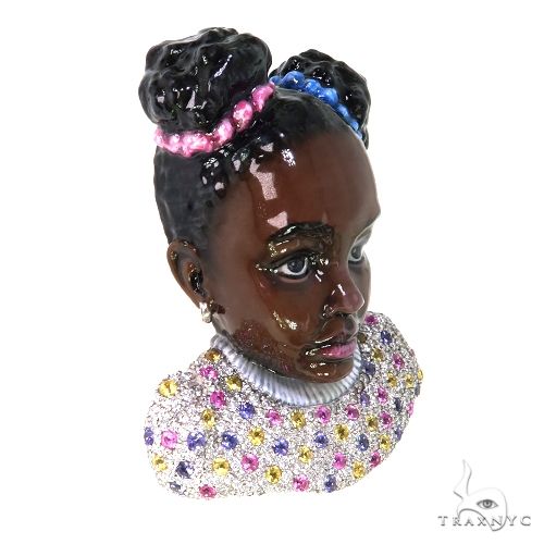 Custom Made 3D Photo Enamel Diamond Pendant 67862 - Image 2