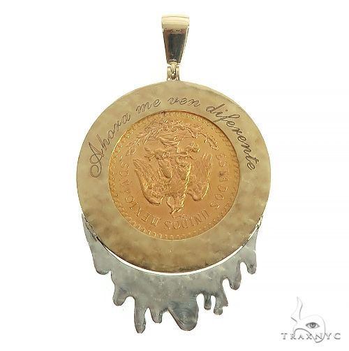 Custom Made '50 Pesos' 3 Row Diamond Frame With Drip Underneath 66489 - Image 3