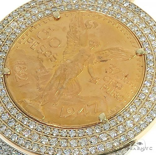 Custom Made '50 Pesos' 3 Row Diamond Frame With Drip Underneath 66489 - Image 4