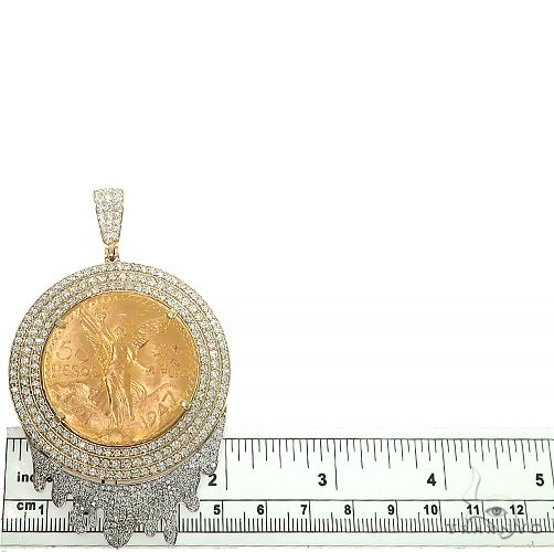 Custom Made '50 Pesos' 3 Row Diamond Frame With Drip Underneath 66489 - Image 5