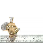 Custom Made African Diamond Lion Face Pendant 66496 - Image 5