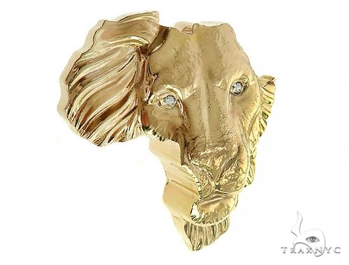 Custom Made African Lion Face Pendant 66302 - Image 2