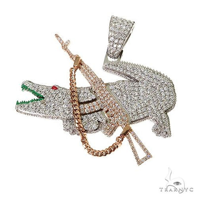 Custom Made Alligator Diamond Pendant 67509 - Image 1