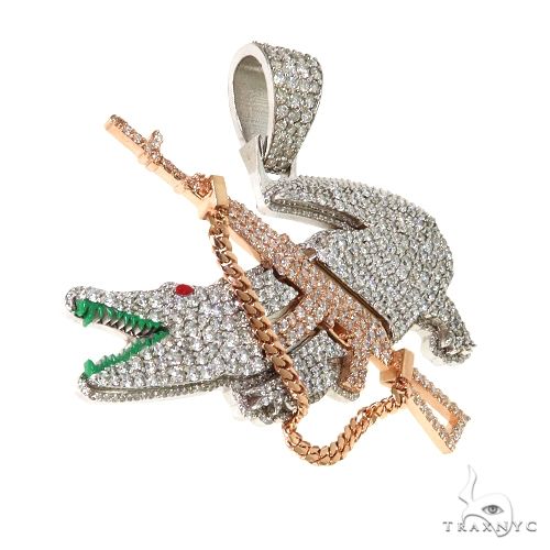 Custom Made Alligator Diamond Pendant 67509 - Image 2