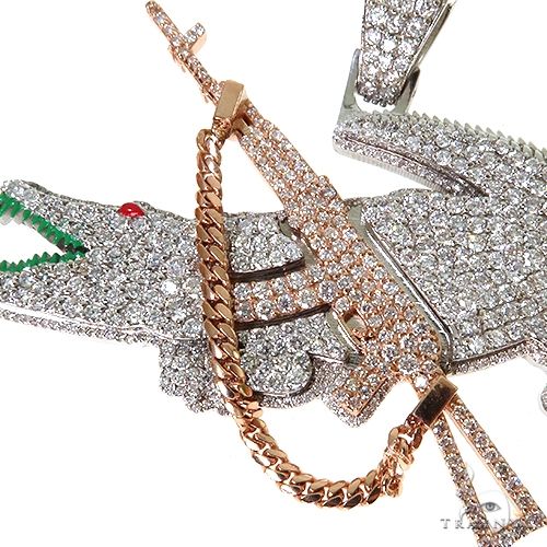 Custom Made Alligator Diamond Pendant 67509 - Image 3