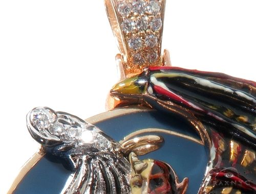 14K Gold Custom Made Angel and Demon Diamond Pendant, photo 7 of 10