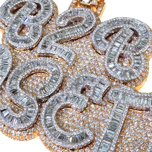 Custom Made B2B Yosett Baguettes Diamond Pendant 67912 - Image 3