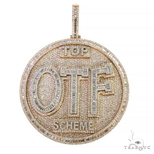 68021 Custom Made Baguette Diamond 'OPF' Pendant 68021 | TraxNYC