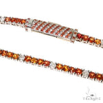 Custom Made Barrel Lock Sapphire Diamond Tennis Chain 67478 - Image 4