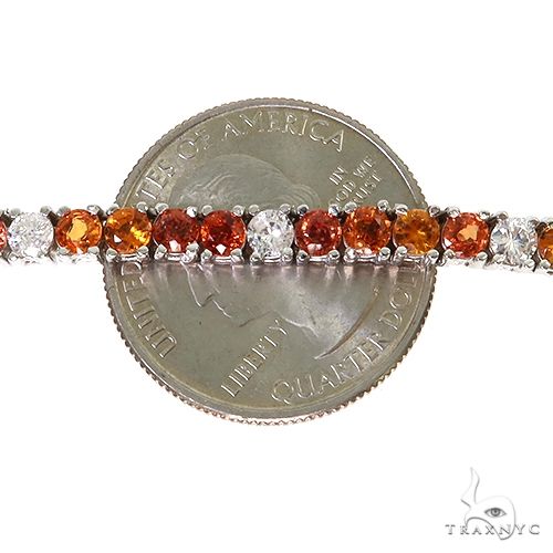 Custom Made Barrel Lock Sapphire Diamond Tennis Chain 67478 - Image 6