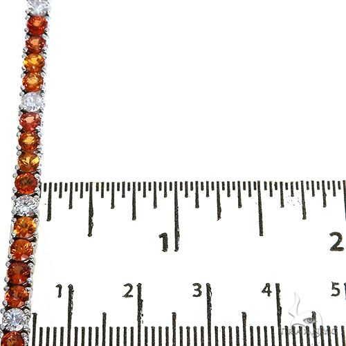 Custom Made Barrel Lock Sapphire Diamond Tennis Chain 67478 - Image 7