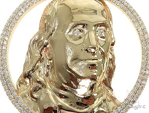 Custom Made Benjamin Franklin Diamond Pendant 66012 - Image 5