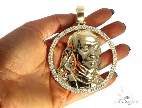 Custom Made Benjamin Franklin Diamond Pendant 66012 - Image 6