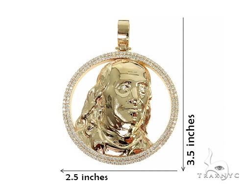 Custom Made Benjamin Franklin Diamond Pendant 66012 - Image 7