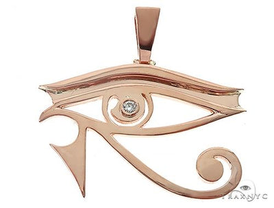 Custom Made Bezel Diamond Eye of Horus Pendant Egyptian Evil Eye 65130 - Image 1