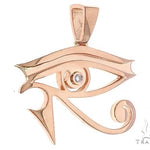 Custom Made Bezel Diamond Eye of Horus Pendant Egyptian Evil Eye 65130 - Image 2