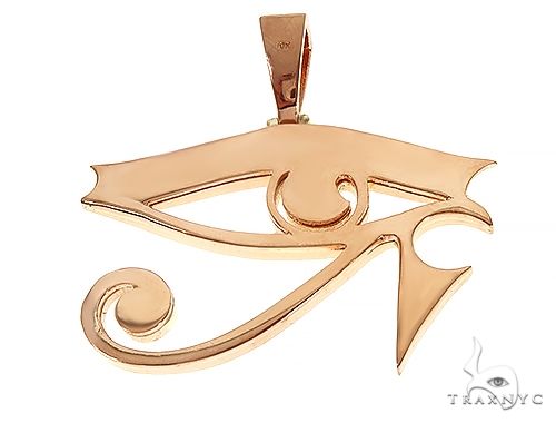 Custom Made Bezel Diamond Eye of Horus Pendant Egyptian Evil Eye 65130 - Image 3