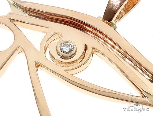 Custom Made Bezel Diamond Eye of Horus Pendant Egyptian Evil Eye 65130 - Image 4