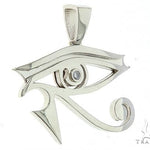 Custom Made Bezel Diamond Eye of Horus Pendant Egyptian Evil Eye 65131 - Image 2