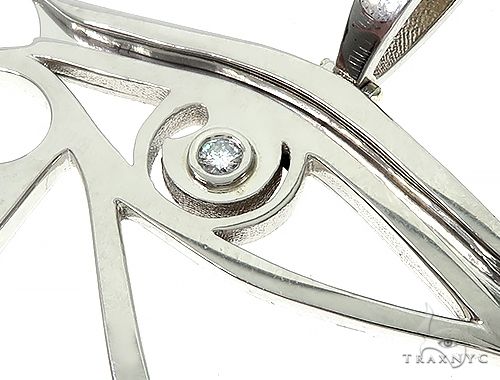 Custom Made Bezel Diamond Eye of Horus Pendant Egyptian Evil Eye 65131 - Image 4