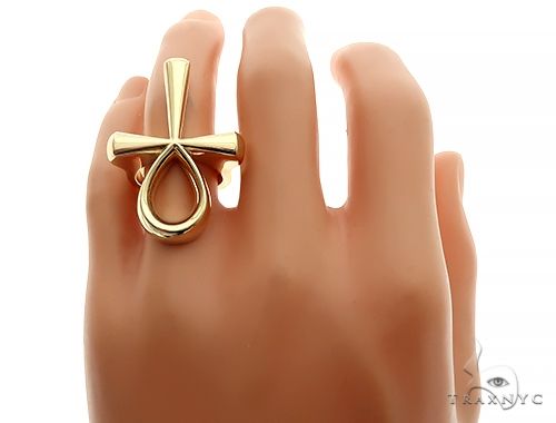 14K Gold Custom Made Big Heavy Ankh Ring, photo 7 of 7