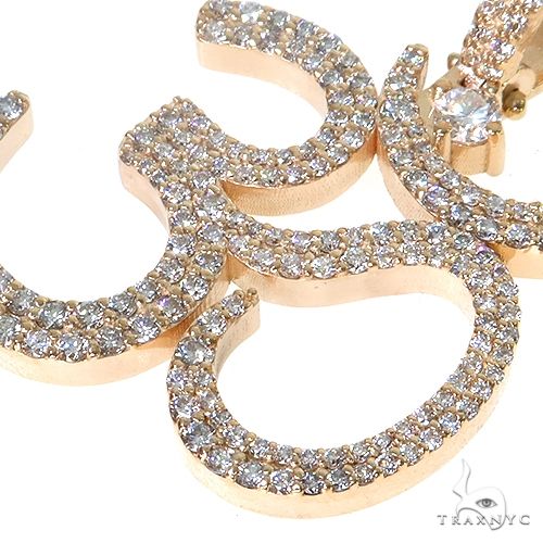 Custom Made Big OM Diamond Pendant 67465 | TraxNYC