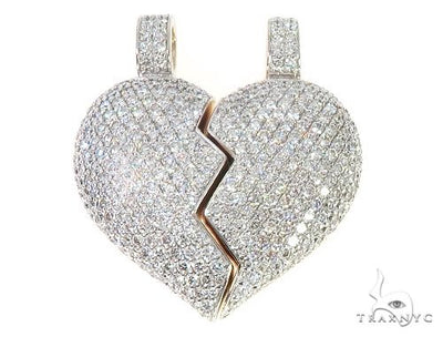 Custom Made Broken Heart Diamond Pendant 65655 - Image 1
