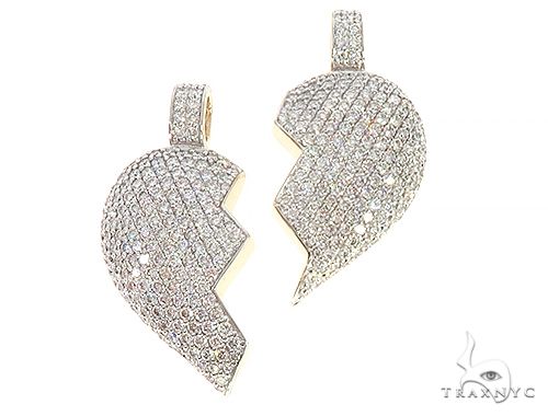 Custom Made Broken Heart Diamond Pendant 65655 - Image 2