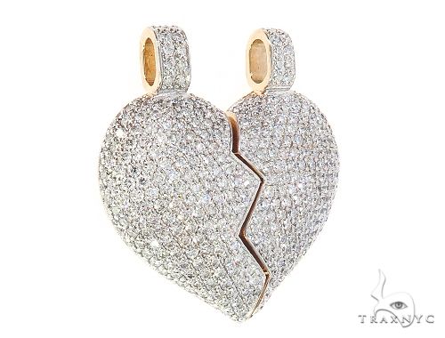 Custom Made Broken Heart Diamond Pendant 65655 - Image 3