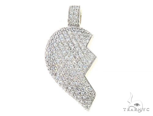 Custom Made Broken Heart Diamond Pendant 65655 - Image 6