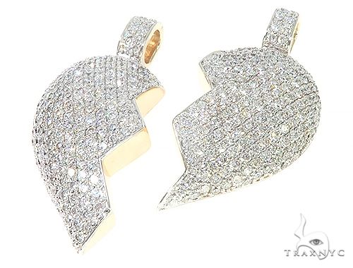 Custom Made Broken Heart Diamond Pendant 65655 - Image 8