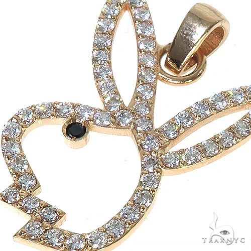 14K Gold Custom Made Bunny Diamond Pendant, photo 3 of 6
