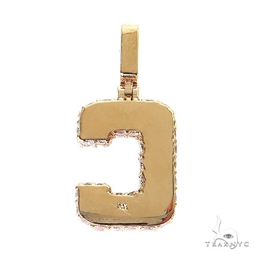 14K Gold Custom Made 'C' Initial Lab-Grown Diamond Pendant, photo 4 of 7