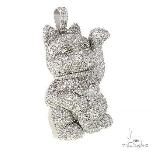 Custom Made Chinese Lucky Cat Diamond Pendant 66600 - Image 2