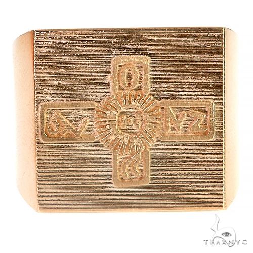 14K Gold Custom Made Cross Ring, photo 2 of 7