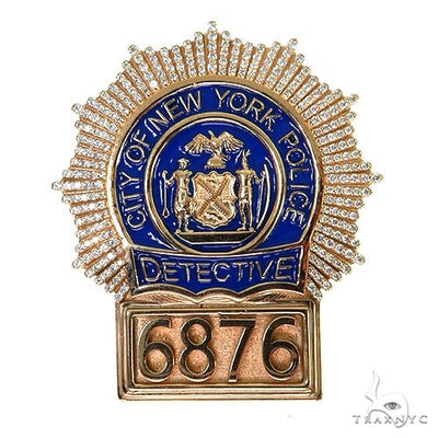 Custom Made Detective Badge Diamond Pendant 67776 - Image 1