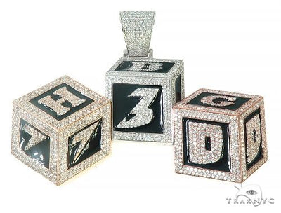 Custom Made Diamond 3 Blocks 730 Pendant 65784 - Image 1