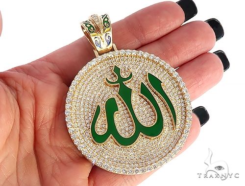 Custom Made Diamond Allah Islam Pendant 65486 - Image 6