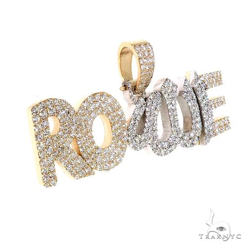 Custom Made Diamond Allah Symbol 'ROWE' Name Pendant 67213 - Image 2