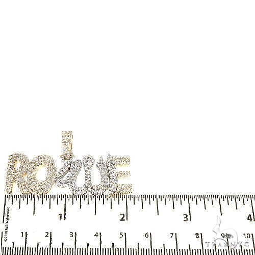 Custom Made Diamond Allah Symbol 'ROWE' Name Pendant 67213 - Image 5