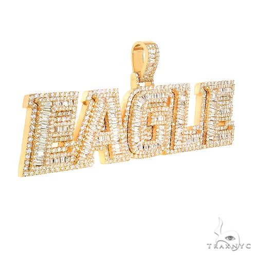 Custom Made Diamond Baguette Name Pendant 67190 - Image 2
