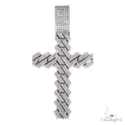 Custom Made Diamond Cuban Link Cross Pendant 67059 - Image 1