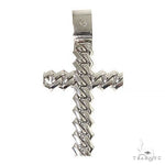 Custom Made Diamond Cuban Link Cross Pendant 67059 - Image 4