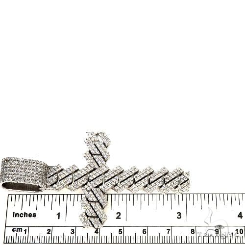 14K Gold Custom Made Diamond Cuban Link Cross Pendant, photo 6 of 6