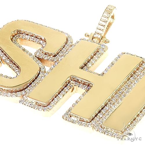 Custom Made Diamond Frame 'SHI' Name Pendant 66708 - Image 4