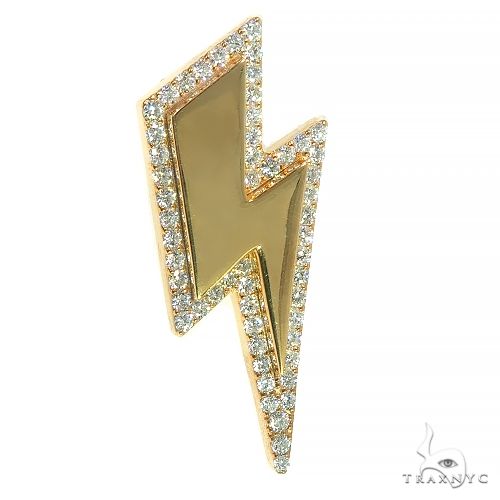 Custom Made Diamond Gold Plated Silver Lightning Pendant 66532 - Image 2