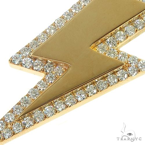 Custom Made Diamond Gold Plated Silver Lightning Pendant 66532 - Image 4