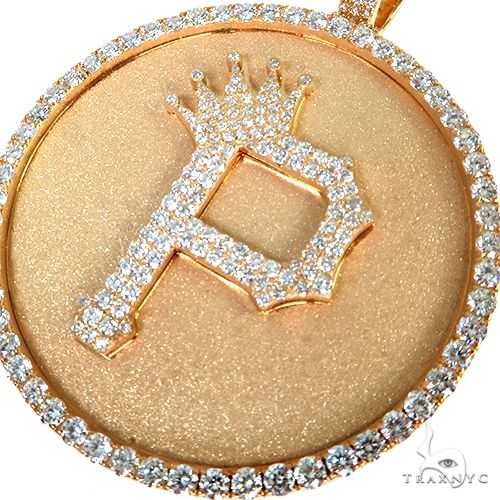 14K Gold Custom Made Diamond Initial Pendant, photo 3 of 7